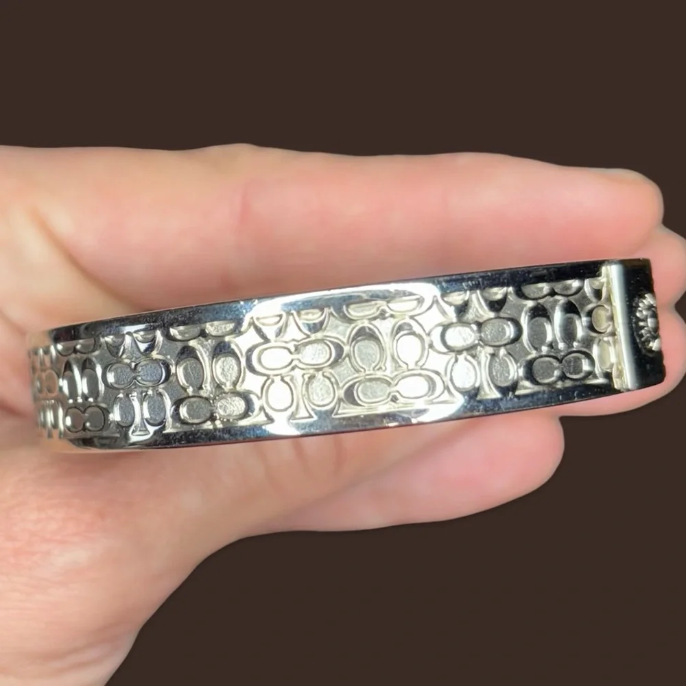 NWOT Coach Silver Logo Bangle